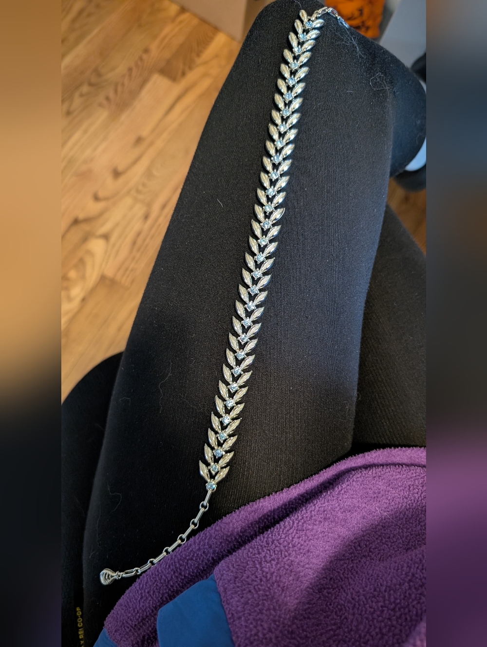 Coro Silver Leaf Link Choker Necklace